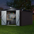 10x12 FT Metal Storage Shed, Outdoor Tool Sheds by njnj