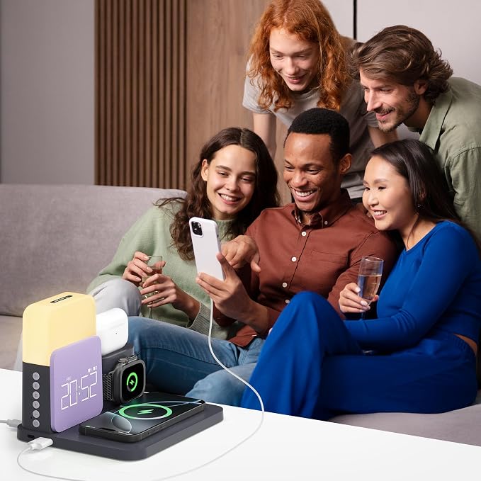 7 in 1 Wireless Charging Station, Alarm Clock - Image 6