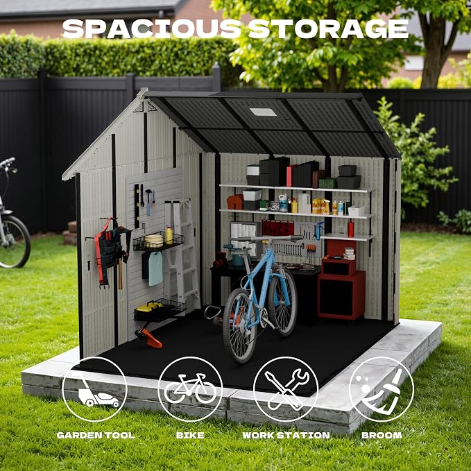 Devoko 10x8 FT Resin Outdoor Storage Shed - Image 5