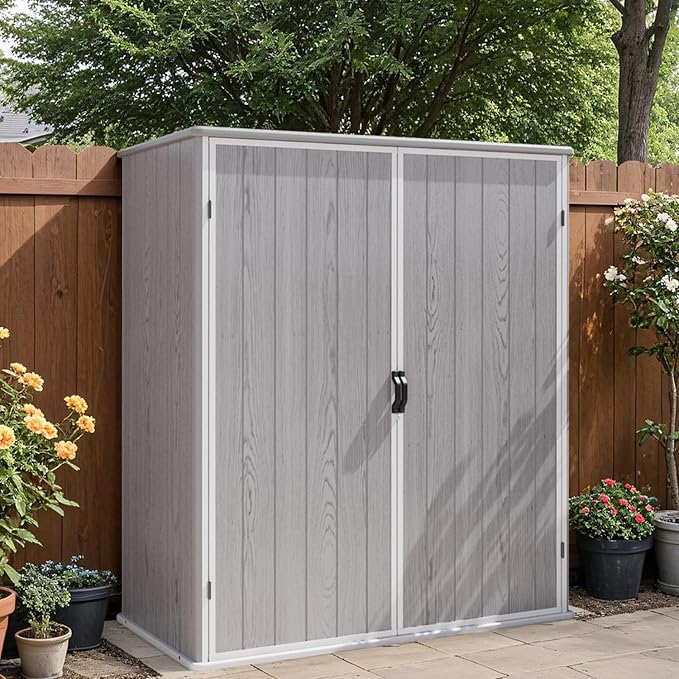 Patiowell Outdoor Storage Shed 5x3 FT, Plastic Garden Organizer Cabinet - Image 3