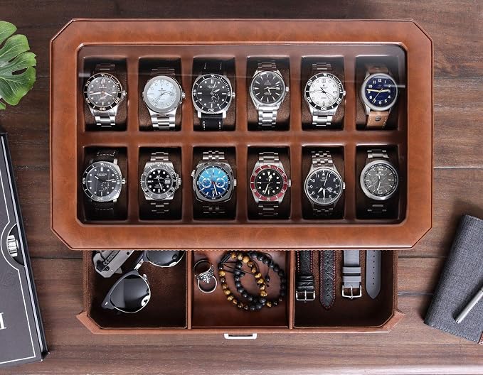 ROTHWELL 12 Slot Leather Watch Box - Image 3