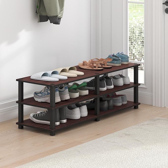 Furinno TURN-S-TUBE Shoe Rack, 3-Tier Shoe Organizer, Shoe Storage Rack - Image 2