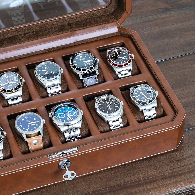 ROTHWELL 12 Slot Leather Watch Box - Image 5