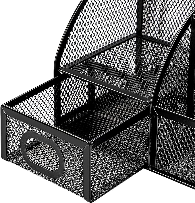 Amazon Basics Pen Holder and Desk Organizer, Office Caddy Storage, ‎9.1" x 5.9" - Image 4