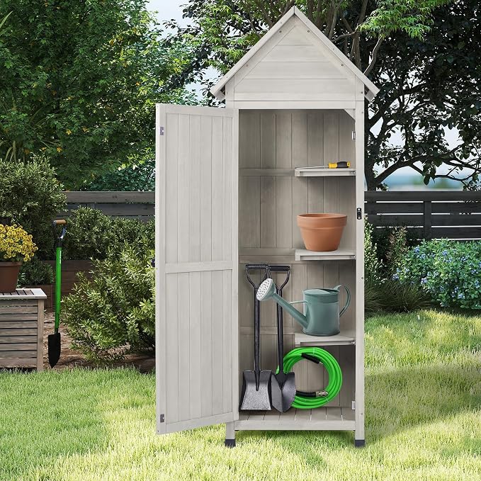 Wooden Outdoor Storage Cabinet - Image 5