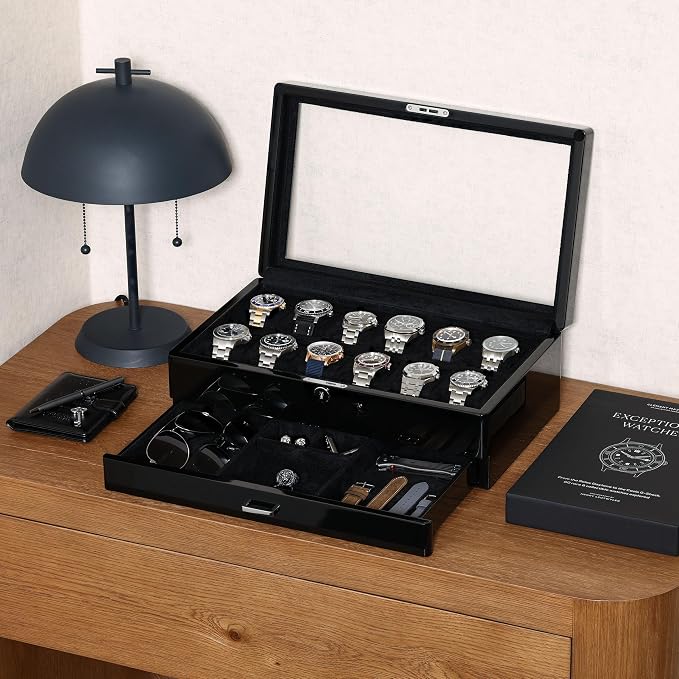 ROTHWELL 12-Slot Piano Black Watch Box - Image 2