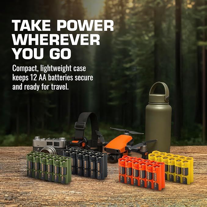 Storacell AA-12 Battery Storage Caddy and Dispenser, Military Green, Holds 12 - Image 7