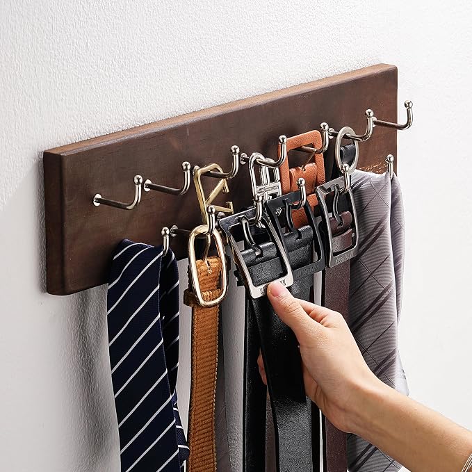 Treehouse Belt Organizer Rack, Holds Over 28 Large Belts, Sturdy Metal & Sturdy - Image 2