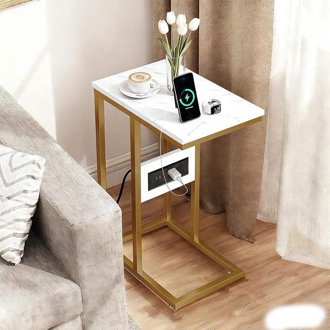 VECELO C Shaped End Side Table - Image 7