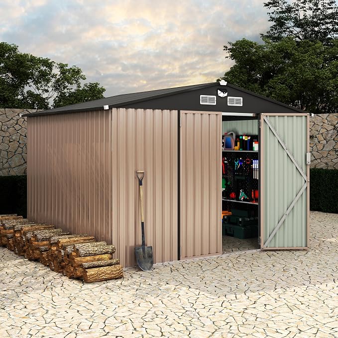 8x10 FT Metal Storage Sheds Outdoor - Image 9