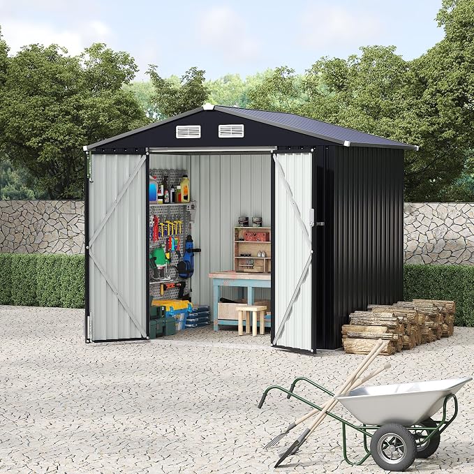 6x8 FT Metal Storage Sheds Outdoor, MetalTool Shed by RELJOFUM