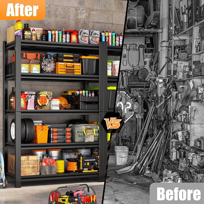 51.2" W Storage Shelves 3600lbs Garage Metal Shelving Heavy Duty Garage Shelves - Image 4