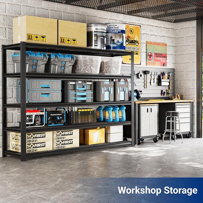 FLEXIMOUNTS 60" W Garage Shelving, 5 Tier Storage Shelves Load 1500LBS - Image 5