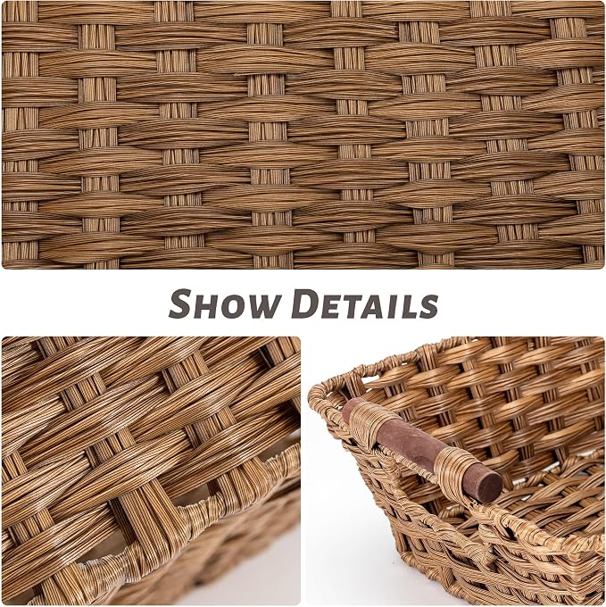 Basket - Wicker Storage Basket, Hand Woven Wicker Storage Basket - Image 6