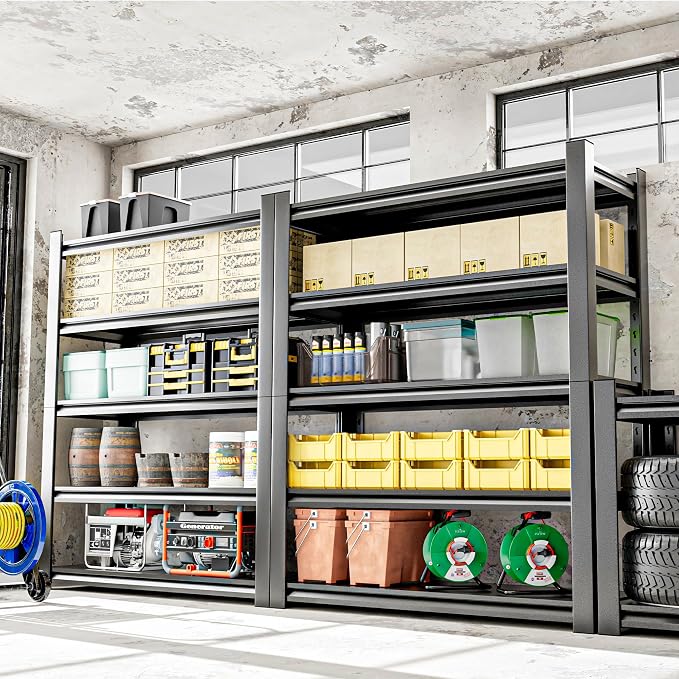 5-Tier Heavy Duty Steel Garage Shelving Unit, Adjustable Metal Utility Shelves - Image 2