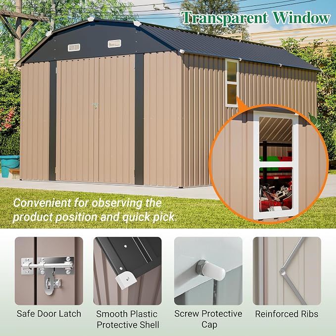 Large Outdoor Storage Shed, Utility Tool Shed - Image 5