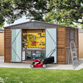 10x8 FT Wood Storage Shed, Outdoor Storage Shed by AEMSOFK