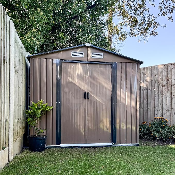 Outsunny 7' x 4' Outdoor Storage Shed, Garden Tool Metal Shed - Image 9