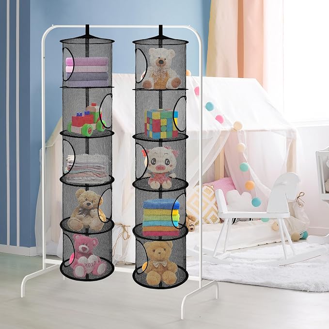 Libeder Mesh Hanging Storage Space Saver Bags Organizer, Foldable Storage - Image 3