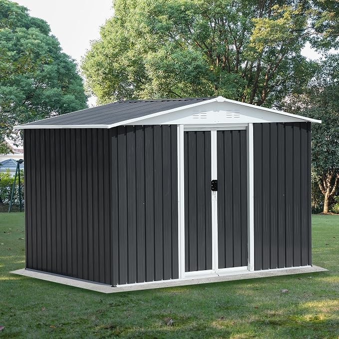 Ball & Cast 8x6 FT Outdoor Storage Shed, Metal Garden Sheds by BallCast