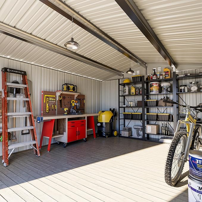Polar Aurora 12x10 FT Outdoor Storage Shed, Metal Garden Shed - Image 2