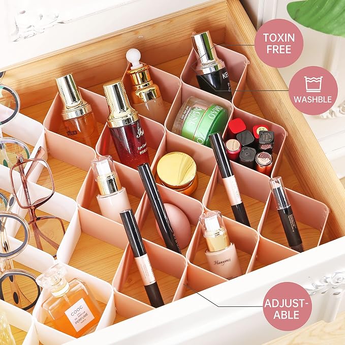 ROUFA Sock Drawer Organizer for Dresser, Honeycomb Underwear Dividers for Women - Image 4