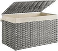 SONGMICS Storage Basket with Lid, Woven Blanket Storage Bin with Handles by SONGMICSbySONGMICSHOME