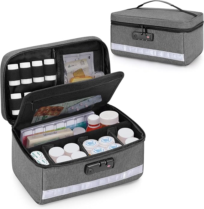 Damero Locking Pill Bottle Organizer by Damero