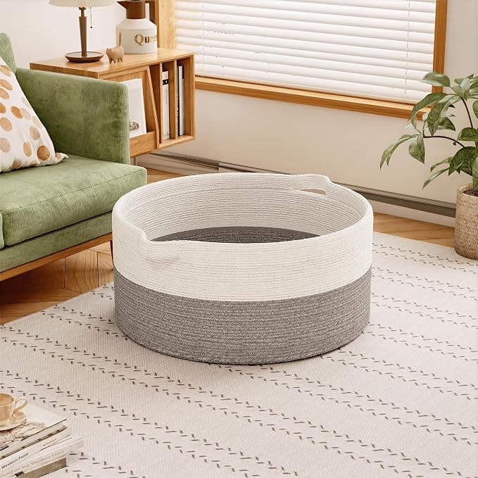 125L Extra Large Blanket Basket, Jumbo Laundry Woven Basket Decorative Home - Image 2