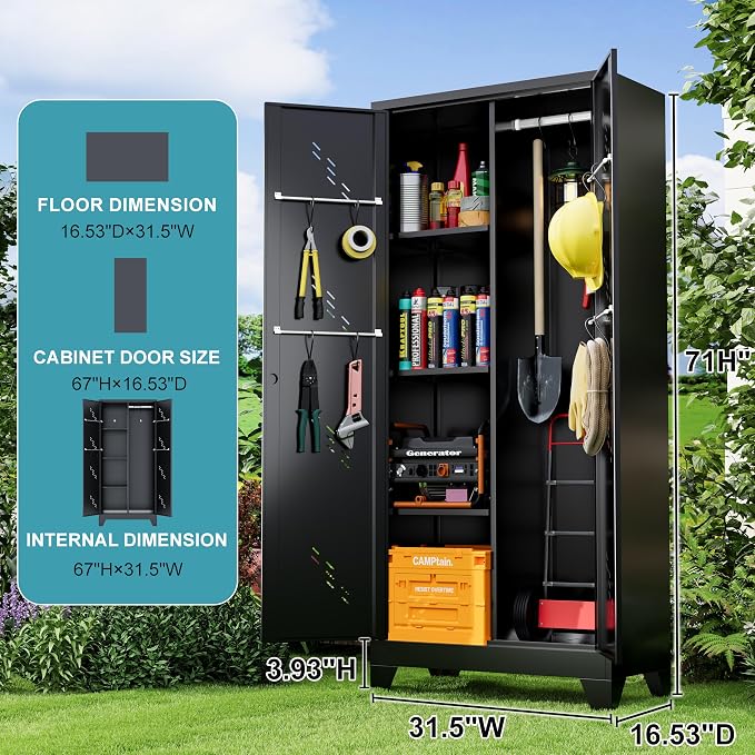 71" Metal Tools Storage Cabinet - Image 2