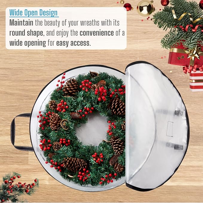 VENO 4 Pack Christmas Wreath Storage Container - Image 4