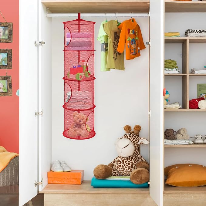 Libeder Stuffed Animal Storage Mesh Hanging Storage Space Saver Bags Organizer - Image 4