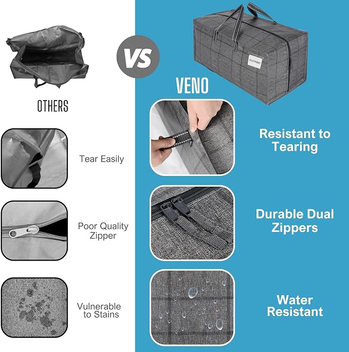 VENO 6 Pack Moving Bags w/Backpack Straps, Heavy Duty, Moving Boxes Alternative - Image 4