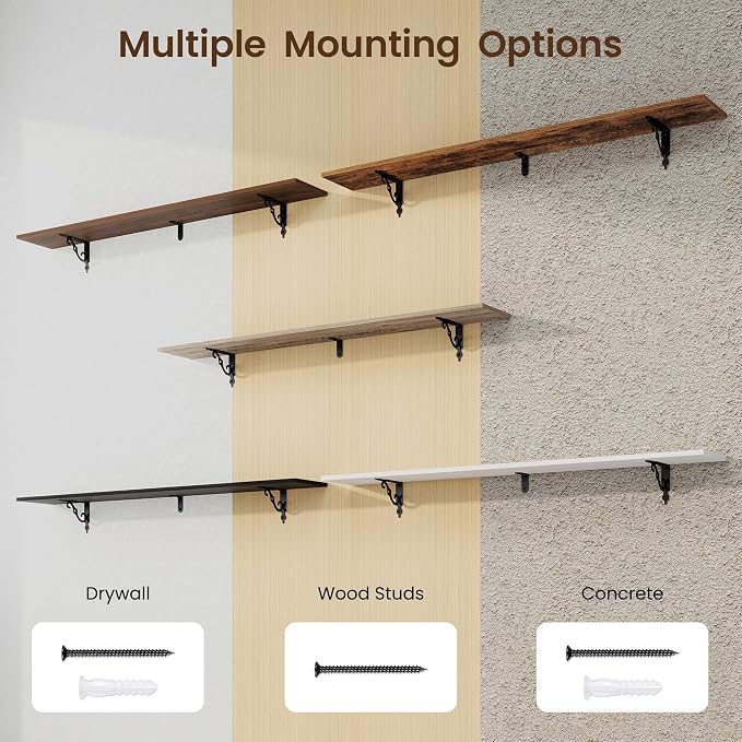 RICHFOCUS Floating Shelves for Wall Decor, 55.1W x 8D Shelf Set of 2, 8 Inch - Image 6