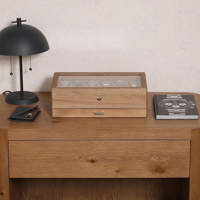 ROTHWELL 12-Slot Solid Walnut Watch Box - Image 3