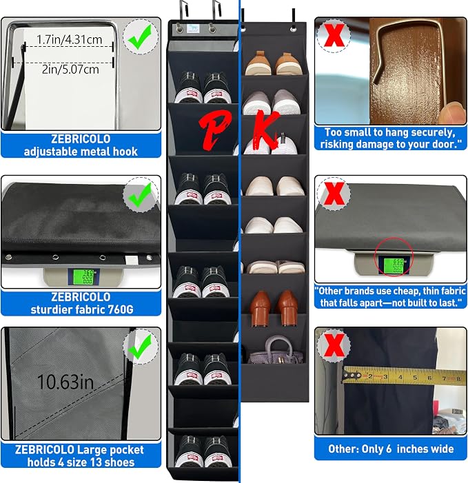 [Improve Over The Door Shoe Organizer, Extra Large 10 Tiers, Over Door Shoe - Image 6