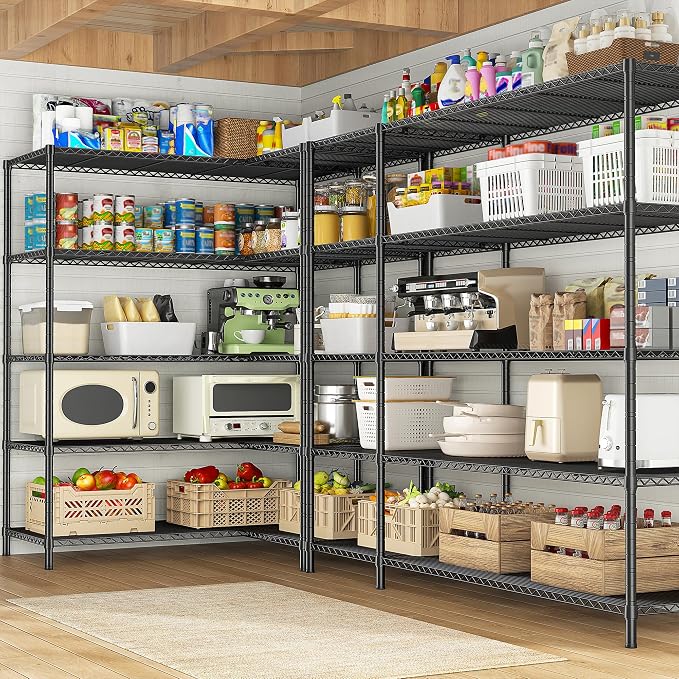 70.8H Wire Shelving Rack, 5Tier Metal Shelving Unit, 1400LBS Heavy Duty Storage - Image 2