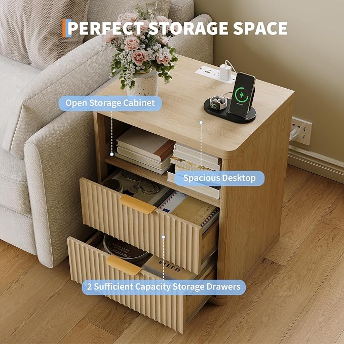 Fluted Nightstand Set of 2 - Image 5