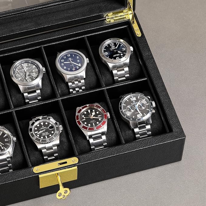 ROTHWELL 10 Slot Leather Watch Box - Image 5