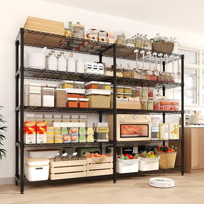 5 Tier Storage Shelving Unit Metal Shelves 70" W Wire Shelving, 70.8" H x 70.4" - Image 2