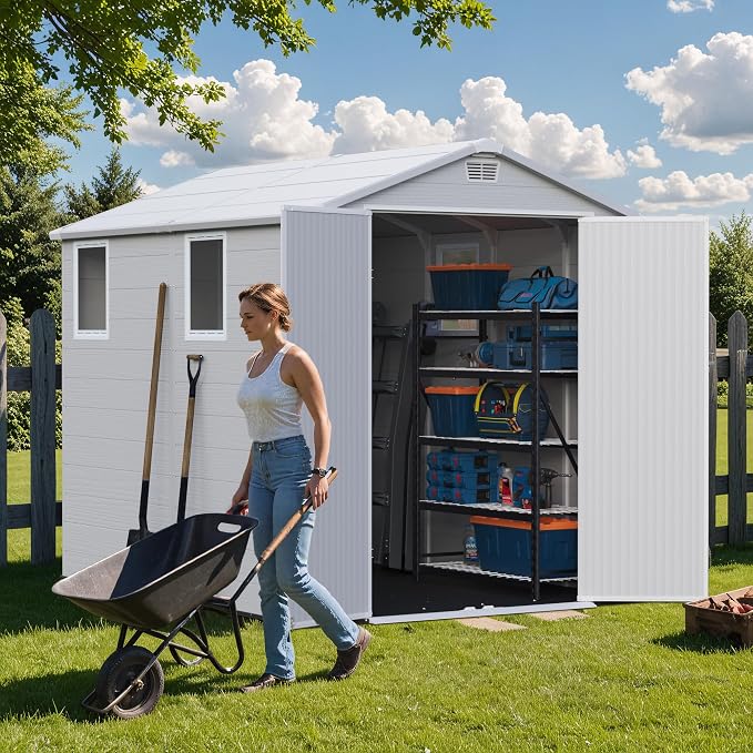 Greesum 6x8FT Plastic Outdoor Storage Shed - Image 2
