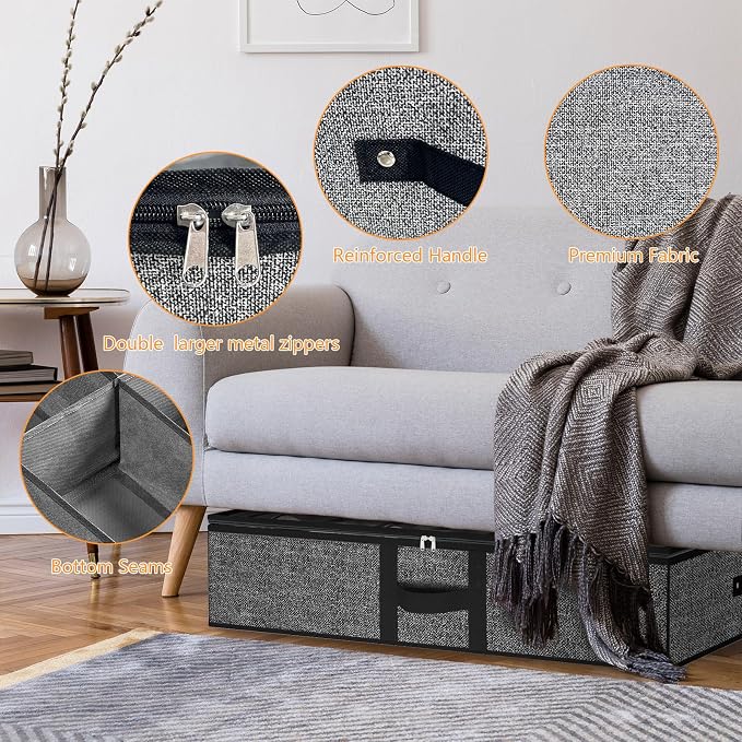 homyfort Under Bed Shoe Storage Organizer Fits 16 Pairs Shoes and 4 Pairs Boots - Image 5