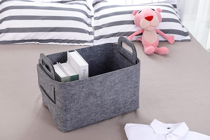 Minoisome Storage Basket Felt Storage Bin Collapsible& Convenient Box Organizer - Image 3