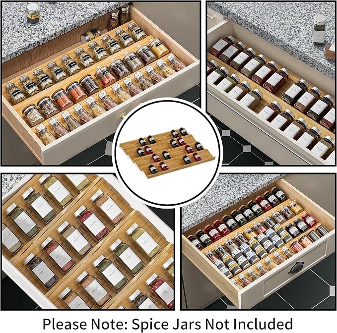 Bamboo Spice Drawer Organizer - Image 4