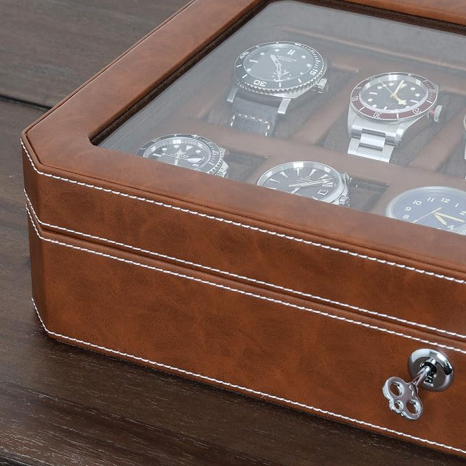 ROTHWELL 12 Slot Leather Watch Box - Image 6