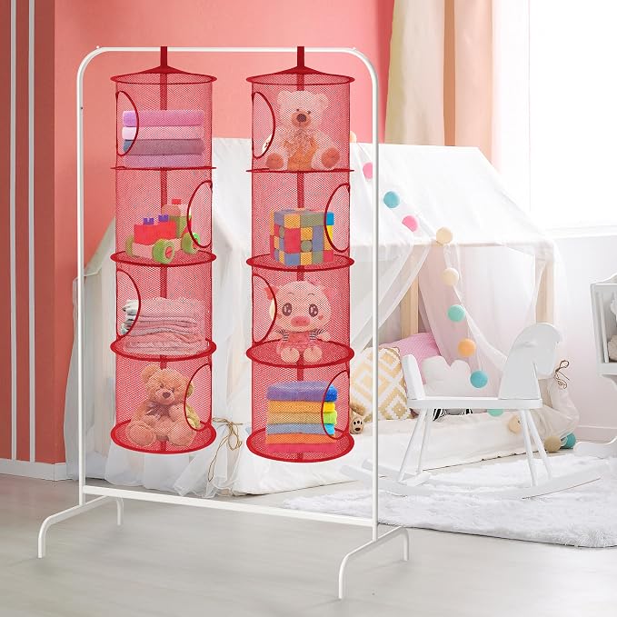 Libeder Stuffed Animal Storage Mesh Hanging Storage Space Saver Bags Organizer - Image 3