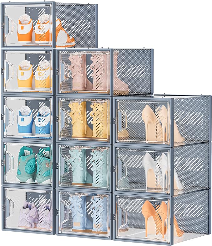 Shoe Storage, 12 Pack X-Large Shoe Organizer by DecorateYourHome