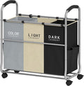 Tajsoon 3 section Laundry Hamper Sorter, Laundry Sorter Cart by Tajsoon