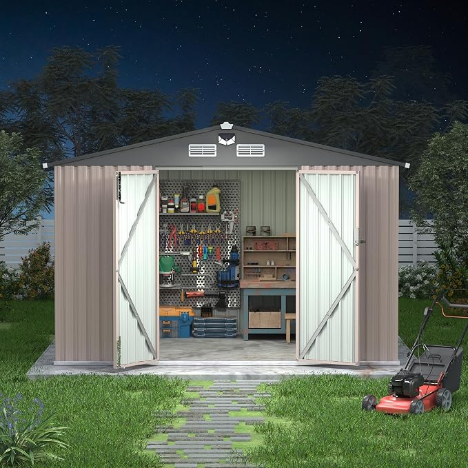 8x10 FT Metal Storage Sheds Outdoor - Image 3