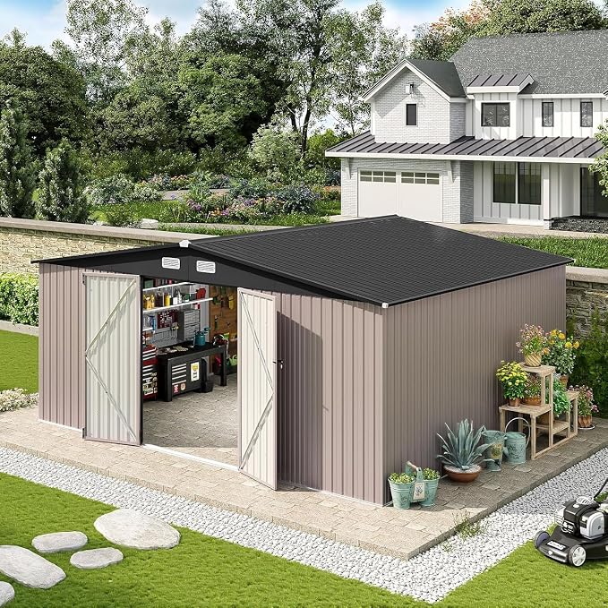Aoxun 14x12 FT Large Shed Outdoor Storage Shed by Aoxun